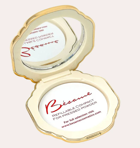 Besame Luminous Translucent Powder & Powder Compact Made of Gold Metallic